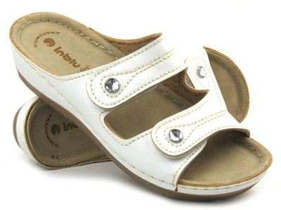 Wygodne klapki damskie  INBLU MALVA, białe