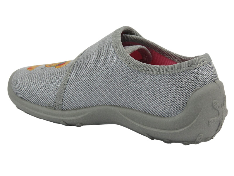 Miękkie kapcie, buty dziecięce z tęczą - BEFADO 660X061, szare