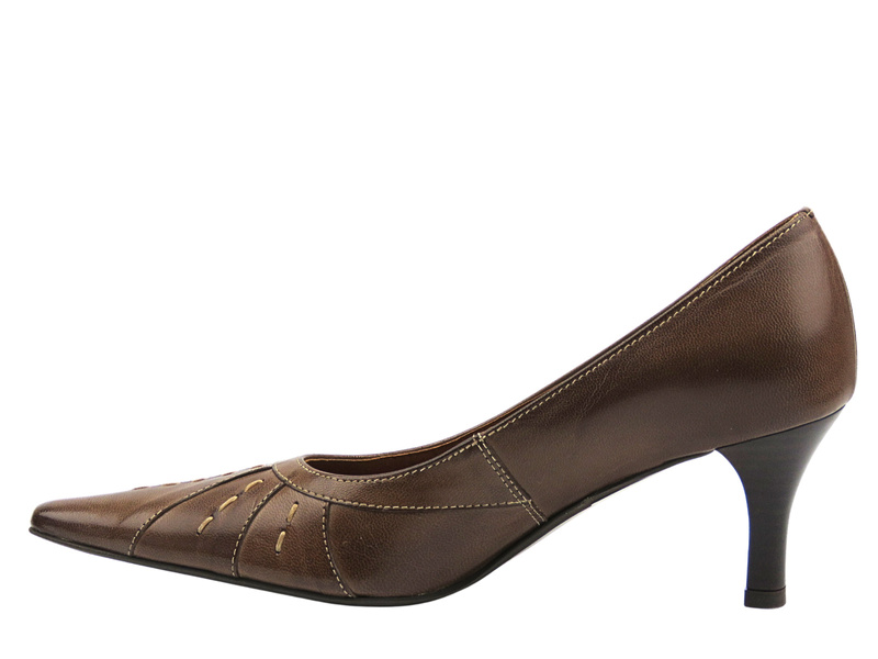 Czółenka damskie ze skóry naturalnej - But-S B610E, brązowe
