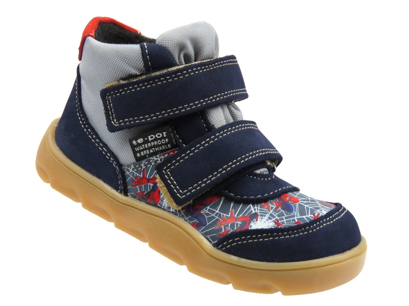 Trzewiki, półbuty dziecięce na rzepy - Jamet 1124, granatowe skórzane