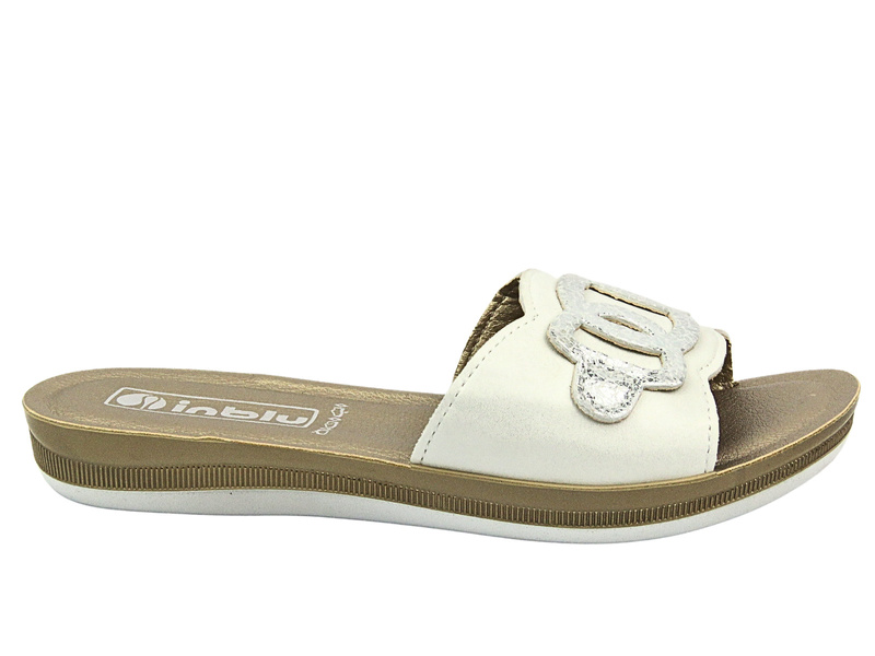 Klapki Damskie INBLU PONZA Białe Wsuwane