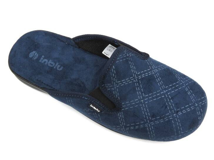 Kapcie męskie z miękką wkładką - INBLU OG-1D, granatowe