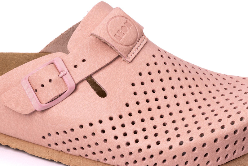 Skórzane Klapki Damskie Leon 4250 różowe