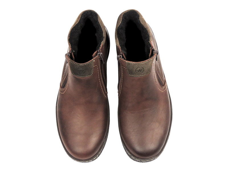 Lekkie, wygodne trzewiki męskie polskiej marki Helios 827, brąz