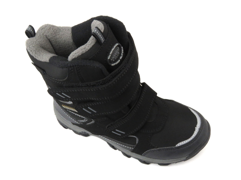Buty trekkingowe, śniegowce dziecięce - AMERICAN CLUB WT161/23 czarne z szarym