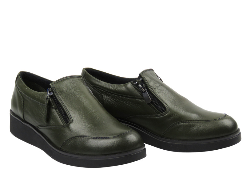 Stylowe półbuty damskie Nika Komfort 0639-25036, khaki