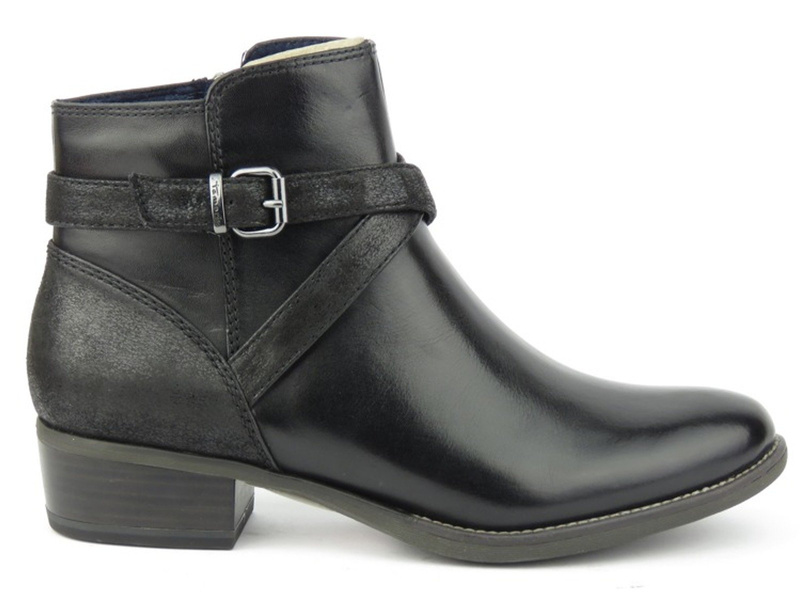 Skórzane botki damskie Tamaris 25364, czarne