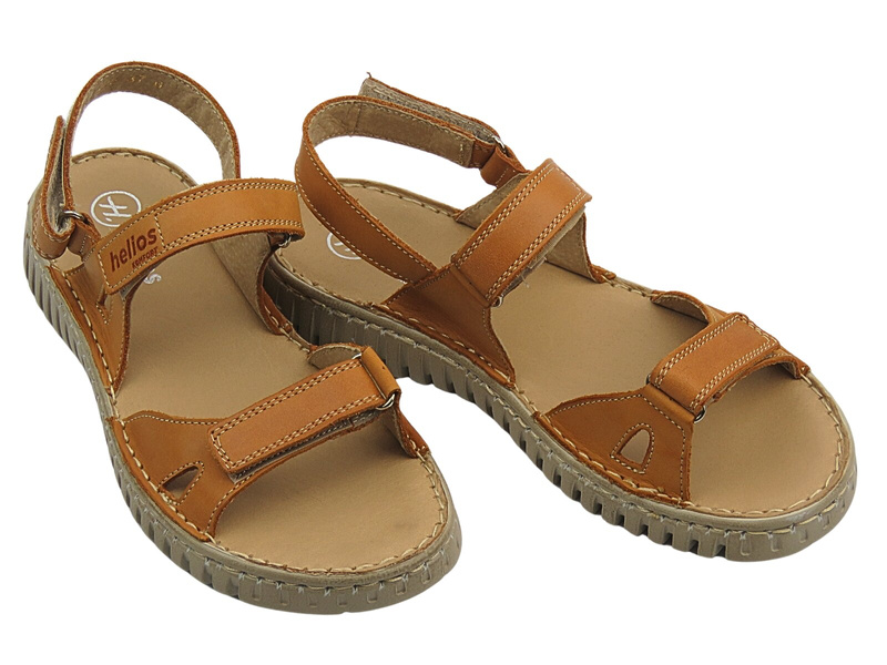 Miękkie, wygodne sandały damskie brązowe Helios Komfort 205S
