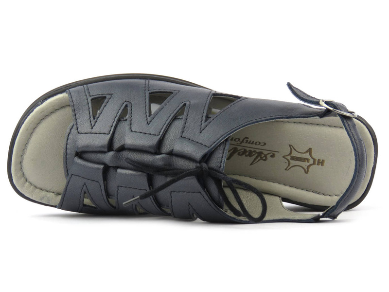 Wygodne sandały damskie w tęgości H - Axel 2479, granatowe