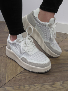 Buty sportowe damskie na platformie - BRIVIDO SHOES TW0815-09, szary