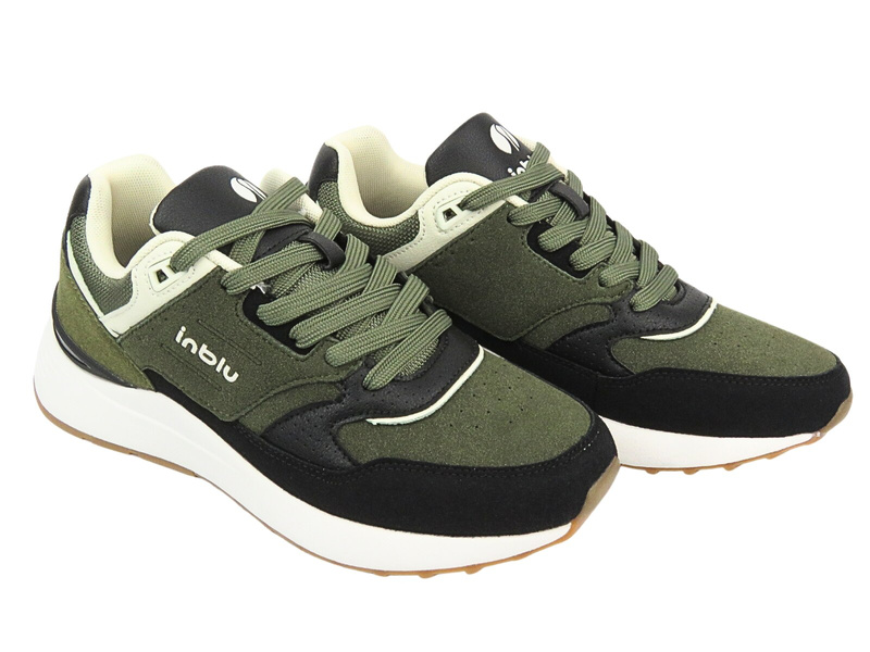 Sznurowane buty męskie sportowe zielone Inblu IU-13