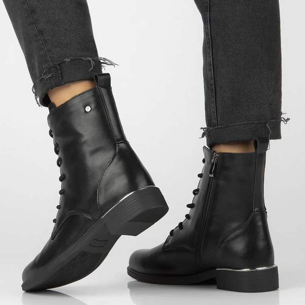 Czarne trapery damskie - Filippo DBT4747/24, czarne