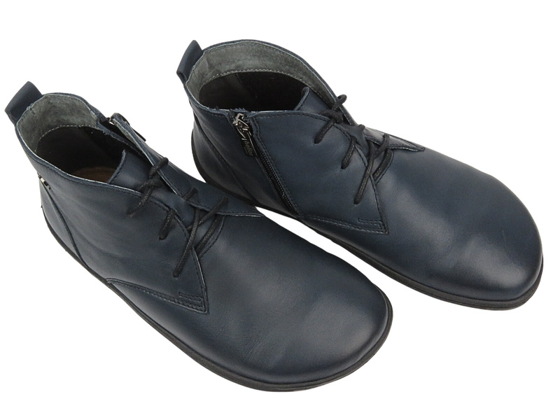 Barefoot skórzane minimalistyczne botki damskie granatowe HELIOS Komfort 699