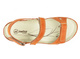 Skórzane sandały damskie sportowe - HELIOS Komfort 205, pomarańczowe 