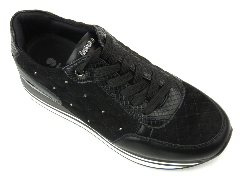 Sneakersy damskie na platformie - INBLU IN-1316, czarne