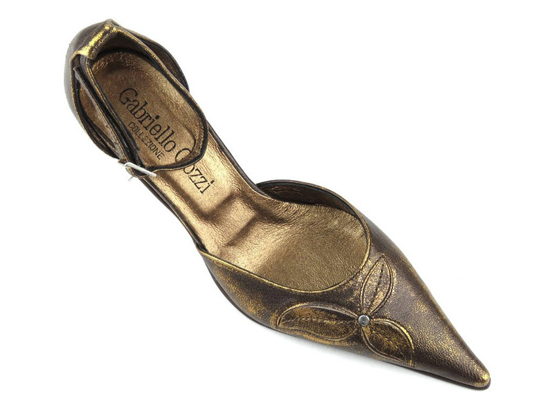 Czółenka na szpilce - Gabriello Gozzi 010, brązowo-złote