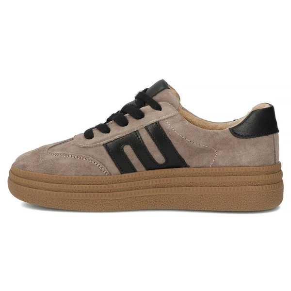 Skórzane sneakersy damskie beżowe Filippo DP7114/25