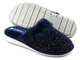 Miękkie, futerkowe kapcie damskie z serduszkiem - INBLU LB-90, granatowe