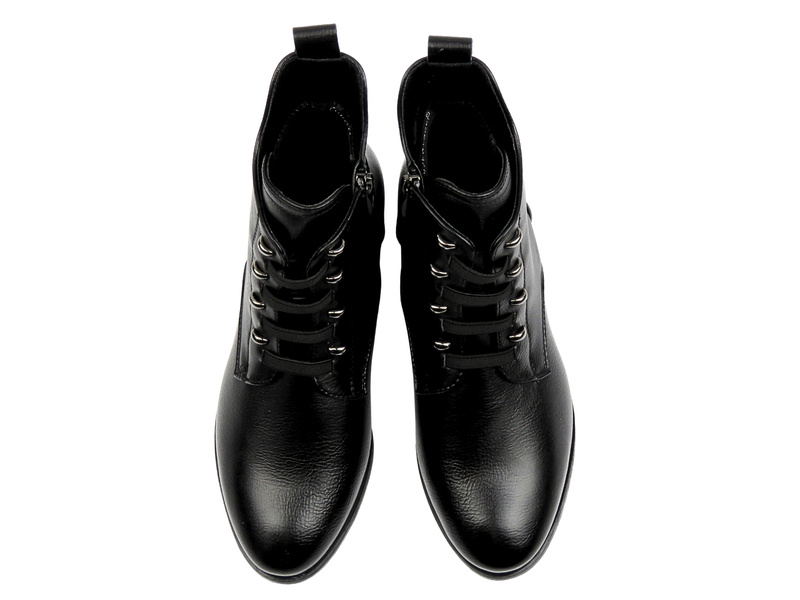 Ocieplane botki damskie czarne - Potocki 25-12665