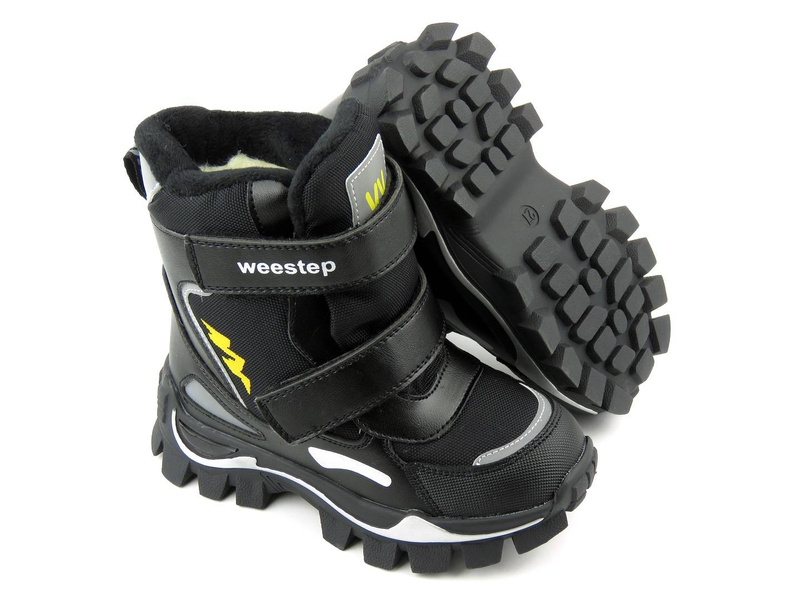 Śniegowce dziecięce z wełną - WEESTEP R076857885BK, czarne