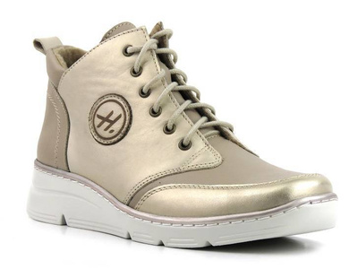 Botki damskie sportowe - HELIOS Komfort 569, złote