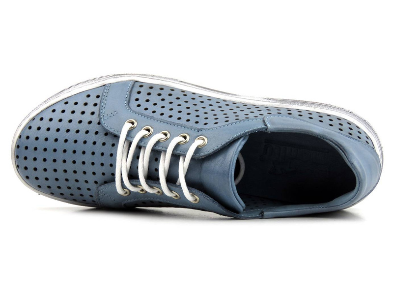 Wygodne półbuty damskie wiosenne - MANITU 850002, niebieskie