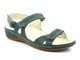 Sportowe sandały damskie na trzy rzepy - HELIOS Komfort 205, zielone