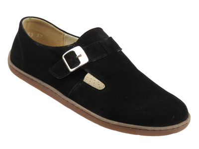 Barefoot skórzane minimalistyczne półbuty damskie czarne Nika Komfort 1453