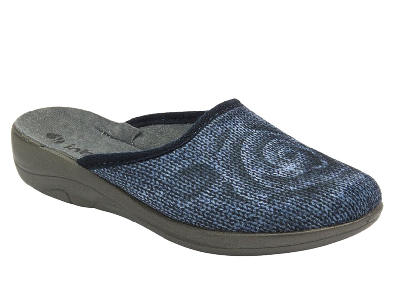 Kapcie Domowe Damskie - Inblu RO-09 Granatowe - Wsuwane 