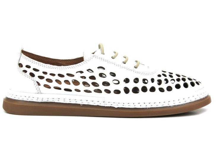 Lekkie półbuty damskie na wiosnę i lato - VENEZIA 017025, białe