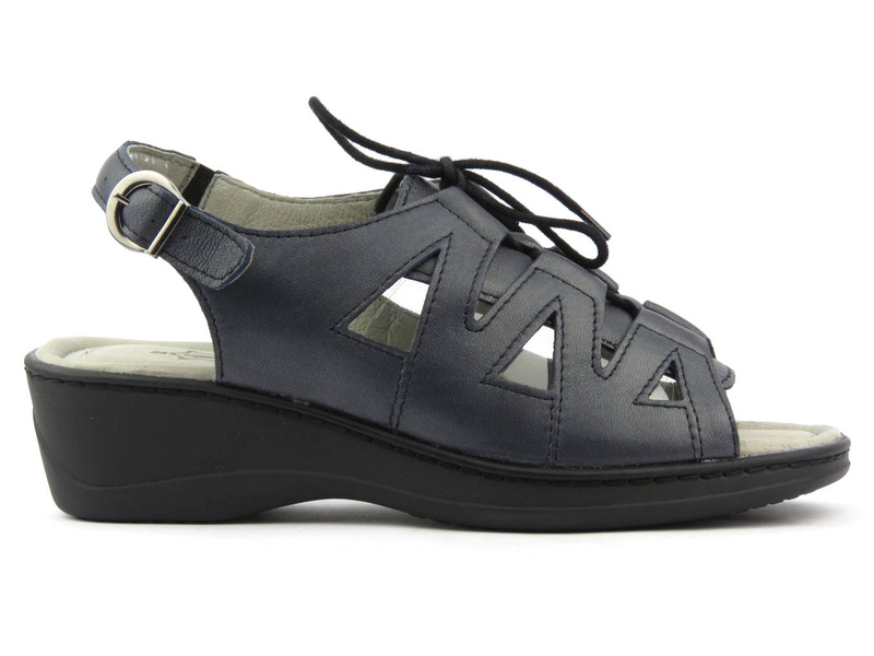 Wygodne sandały damskie w tęgości H - Axel 2479, granatowe