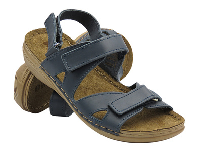 Sandały damskie Inblu VC-1G, granatowe wygodne modne lekki skórzane