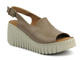 Sandały damskie na platformie z koturnem - Artiker 54C0788,  jasnobrązowe