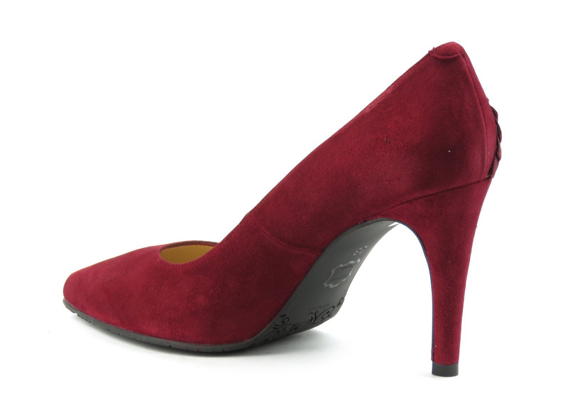 Zamszowe szpilki z noskiem w szpic - Brenda Zaro T3442, bordowe