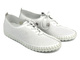 Ażurowe półbuty damskie w sportowym stylu - Vacarro 435, białe