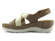 Skórzane sandały damskie na koturnie - HELIOS Komfort 100, beż 2