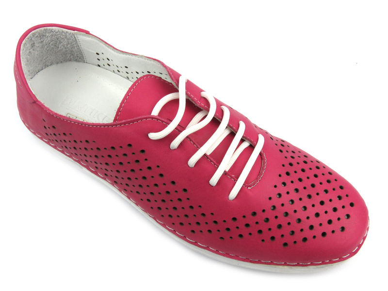 Ażurowe półbuty damskie - Artiker 52C0281, różowe