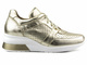 Sneakersy, półbuty damskie na koturnie - Eksbut 6171, złote