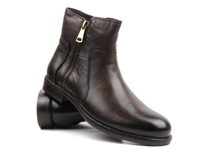 Botki męskie na dwa suwaki - JOHN DOUBARE 162B-01D32R, brązowe