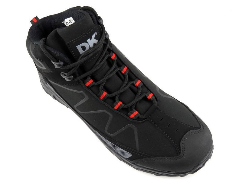 Buty trekkingowe męskie za kostkę - DK Aqua Soft Shell 2147, czarne
