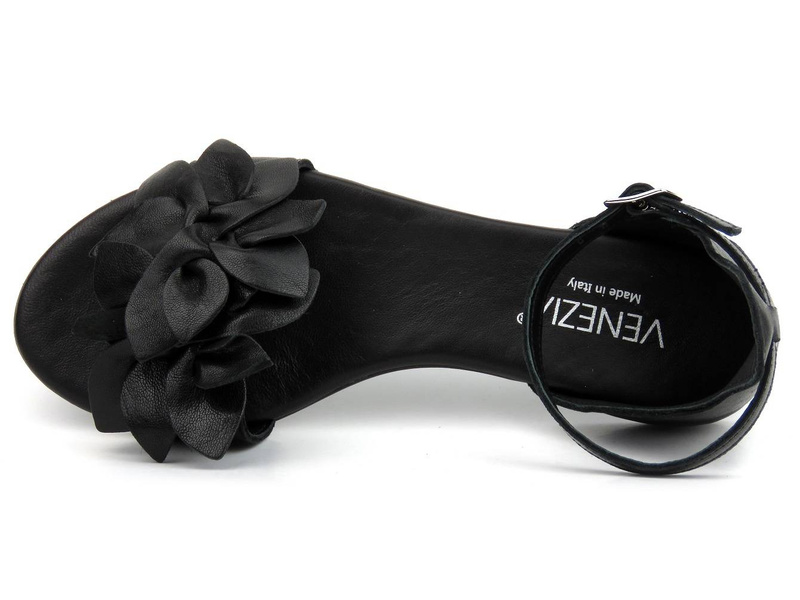 Sandały damskie z zakrytą piętą - VENEZIA G10 ROCK, czarne