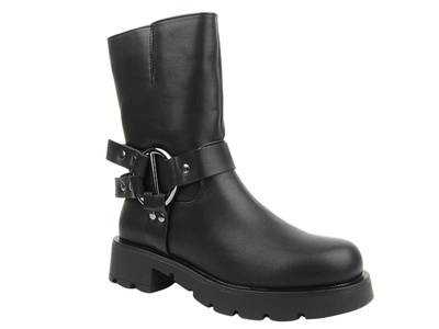 Botki damskie na zamek czarne Potocki 24-54300