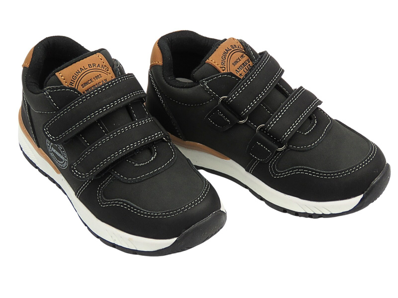 Buty dziecięce sportowe na rzepy czarne American Club XD 131