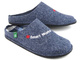 Filcowe kapcie męskie z napisem #Smart Worker - BRINKMANN 220018-05, niebieskie