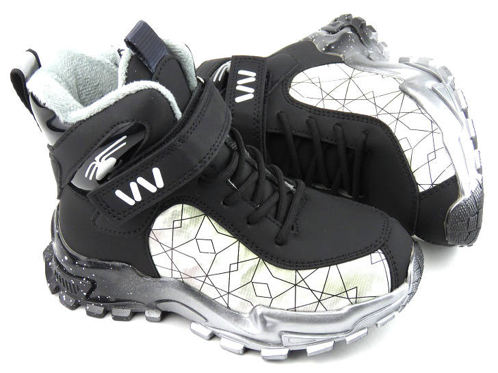 Trzewiki, buty zimowe dziecięce - WEESTEP R712565680BK , czarne