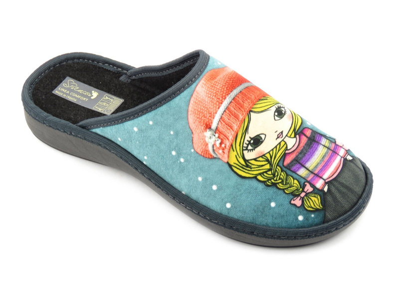 Kapcie damskie z dziewczynką - Spalatina 1200