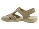 Skórzane sandały damskie z zabudowanym przodem ecru Helios Komfort 152
