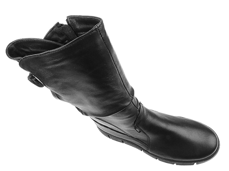 Skórzane kozaki damskie - AXEL 4501, czarne