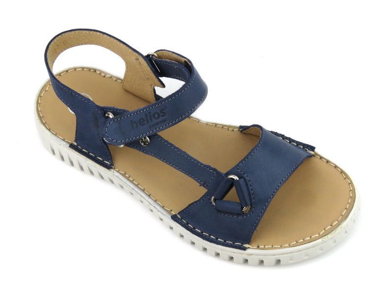 Skórzane sandały damskie polskiej marki HELIOS Komfort 249S, granatowe