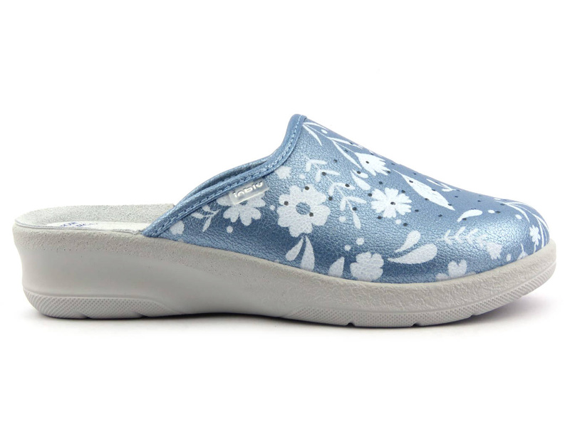 Klapki damskie medyczne ze skórzaną wkładką - Inblu 50-51, jasnoniebieskie
